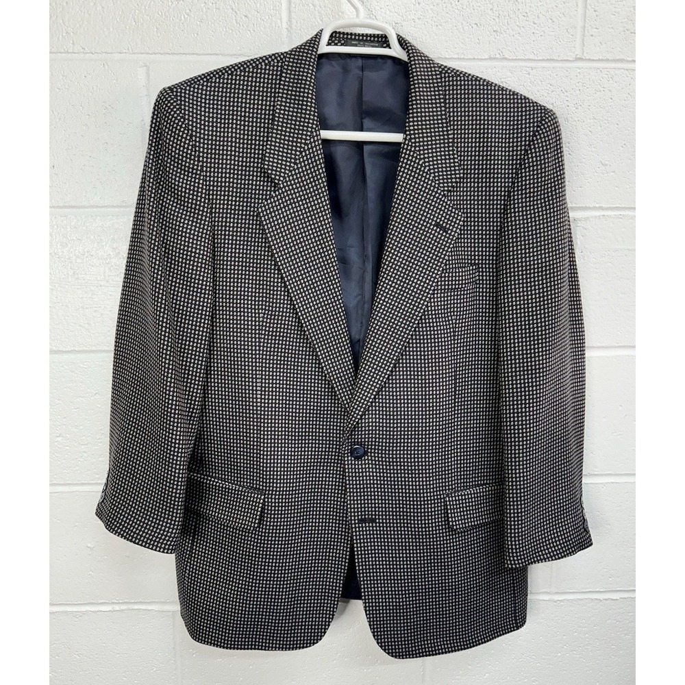 Petrocelli 2 Button 100% Wool Blazer / Mini Houndstooth Check‎ / Men's 44L